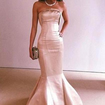 Mermaid Prom Dress with Slit - Champagne Sweetheart
